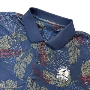 GREG NORMAN Mens 2X Blue Floral PGA Championship 2009 Polo Shirt Golf